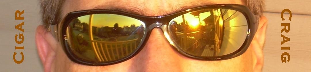The original CigarCraig banner: Craig in mirrored sunglasses between the words Cigar and Craig