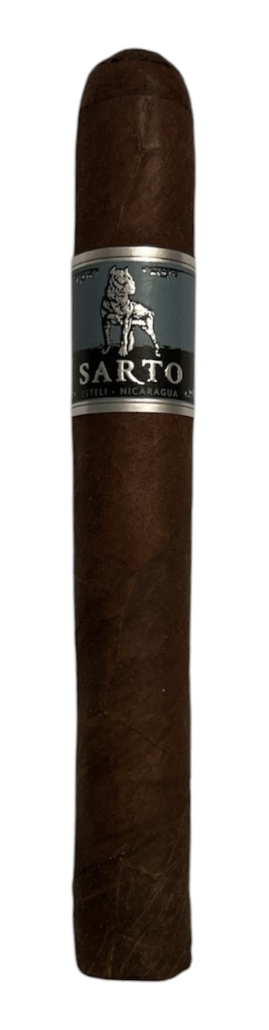 The Warped Sarto toro standing upright, its band showing a dog